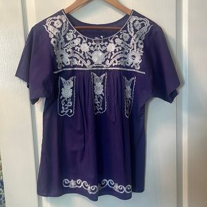 TCU horned frog embroidered blouse